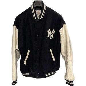 Vintage Mirage Yankees Wool Leather Jacket Size L